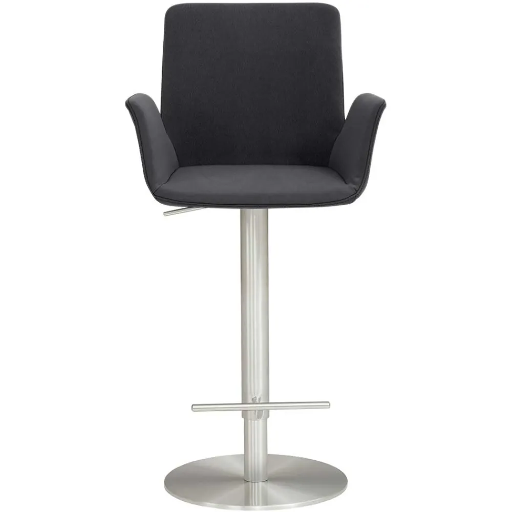 Wohnen Sessel & Hocker|Barhocker*Barhocker mit Lehne & Armlehnen in Anthrazit - Kanella