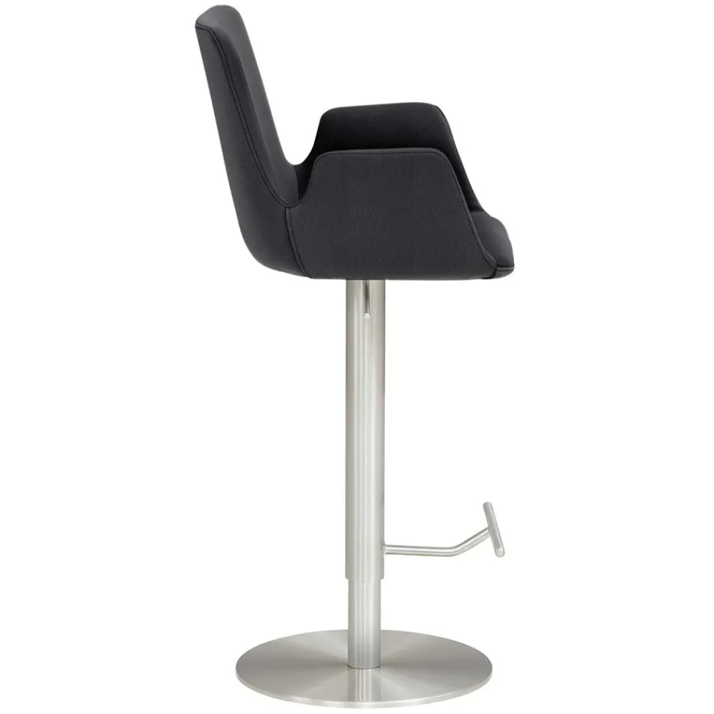 Wohnen Sessel & Hocker|Barhocker*Barhocker mit Lehne & Armlehnen in Anthrazit - Kanella