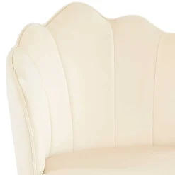 Wohnen Barhocker mit Muschel-Lehne in Beige - Grovossa (2er Set)