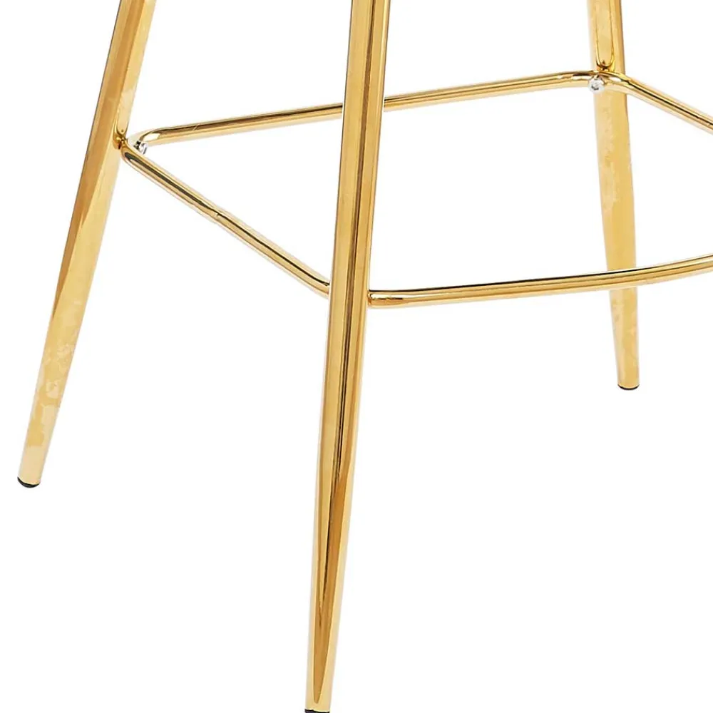 Wohnen Barhocker mit Muschel-Lehne in Beige - Grovossa (2er Set)