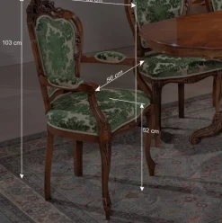 Wohnen Barock Möbel|Wohnzimmerstühle*Barock Armlehnstuhl Magari in Grün Beige Muster