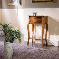 Wohnen Telefontische*Barock Beistelltisch mit 2 Schubladen Natale in Nussbaumfarben