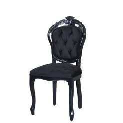 Wohnen Designermöbel*Barock Designstuhl in Schwarz - Crystono