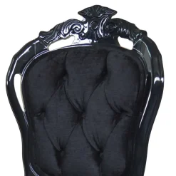 Wohnen Designermöbel*Barock Designstuhl in Schwarz - Crystono