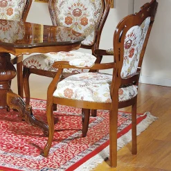 Wohnen Barock Esszimmersessel Magari mit Holz Nussbaumfarben