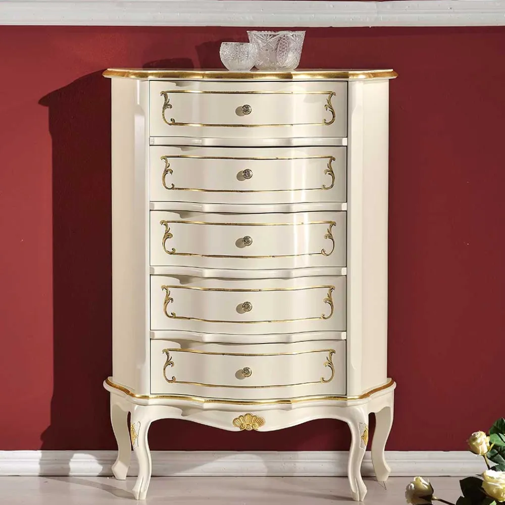 Wohnen Flurkommoden*Barock Hochkommode mit fünf Schubladen - Datalera