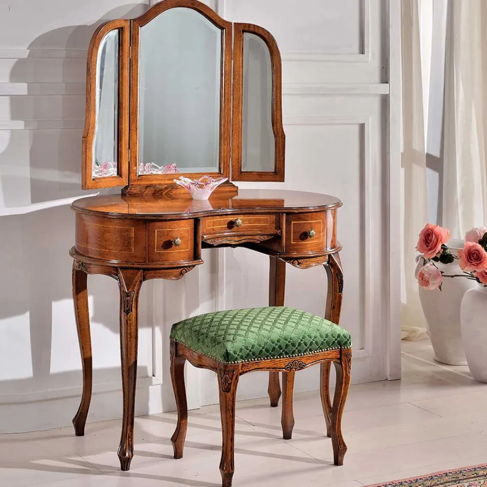 Wohnen Barhocker|Hocker*Barock Hocker gepolstert Agosto in Grün