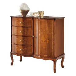 Wohnen Barock Möbel|Flurkommoden*Barock Kombi-Kommode in Nussbaumfarben - Motiz