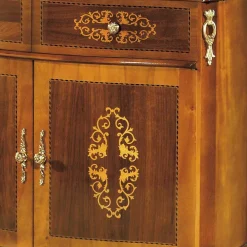 Wohnen Flurkommoden*Barock Kommode mit Intarsien Natale in Nussbaumfarben