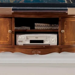 Wohnen Barock Lowboard für Fernseher Dentro in Nussbaumfarben