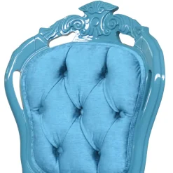 Wohnen Designermöbel*Barock Polsterstuhl in Türkis Blau - Ciosda