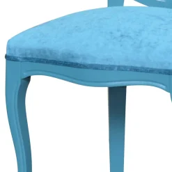 Wohnen Designermöbel*Barock Polsterstuhl in Türkis Blau - Ciosda