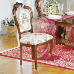 Wohnen Barock Möbel*Barock Polsterstuhl mit Blumen Muster Magari mit Massivholz