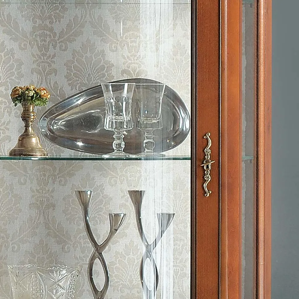 Wohnen Barock Vitrinenschrank mit 2 Schubladen Dentro 80cm breit