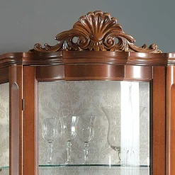 Wohnen Barock Vitrinenschrank mit 2 Schubladen Dentro 80cm breit