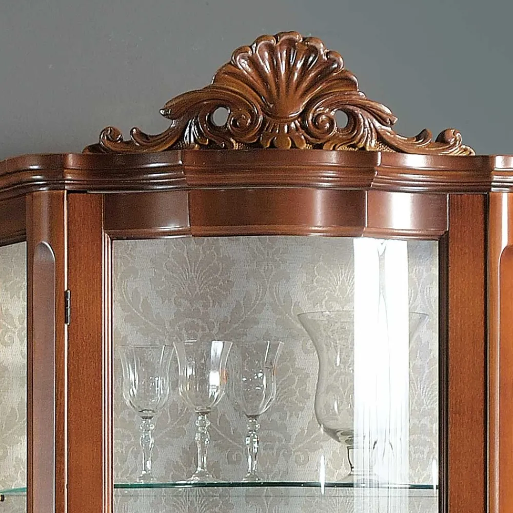 Wohnen Barock Vitrinenschrank mit 2 Schubladen Dentro 80cm breit