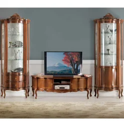 Wohnen Barock Vitrinenschrank mit 2 Schubladen Dentro 80cm breit