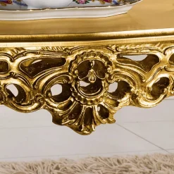 Wohnen Designermöbel*Barock Wohnzimmertisch in Gold Eliah 108x57 cm