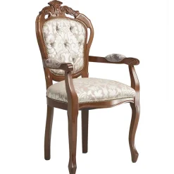 Wohnen Braune Möbel|Barock Möbel*Barocker Armlehnstuhl in Nussbaum Braun - Pablos (2er Set)