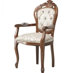 Wohnen Braune Möbel|Barock Möbel*Barocker Armlehnstuhl in Nussbaum Braun - Pablos (2er Set)