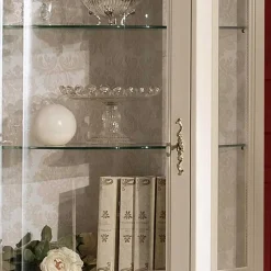 Wohnen Barockstil Vitrine in Weiß & Gold - Datalera