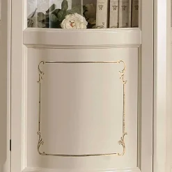 Wohnen Barockstil Vitrine in Weiß & Gold - Datalera