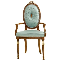 Wohnen Designermöbel*Barockstuhl mit Armlehnen in Mint - Eracosta