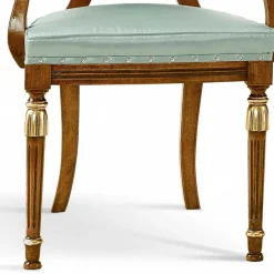 Wohnen Designermöbel*Barockstuhl mit Armlehnen in Mint - Eracosta