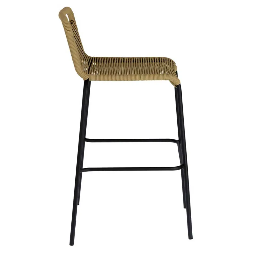Wohnen Hocker|Barhocker*Barstühle aus Kordel in Hellbraun - Jakarto (4er Set)