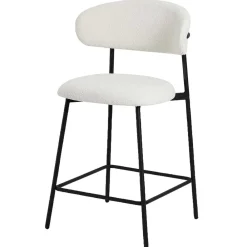 Wohnen Skandinavische Möbel|Sessel & Hocker*Barstühle in Cremeweiß und Schwarz - Bean (2er Set)