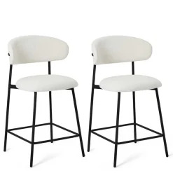 Wohnen Skandinavische Möbel|Sessel & Hocker*Barstühle in Cremeweiß und Schwarz - Bean (2er Set)