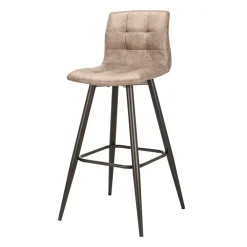 Wohnen Barhocker*Barstühle in Hellbraun Microfaser - Knox (2er Set)