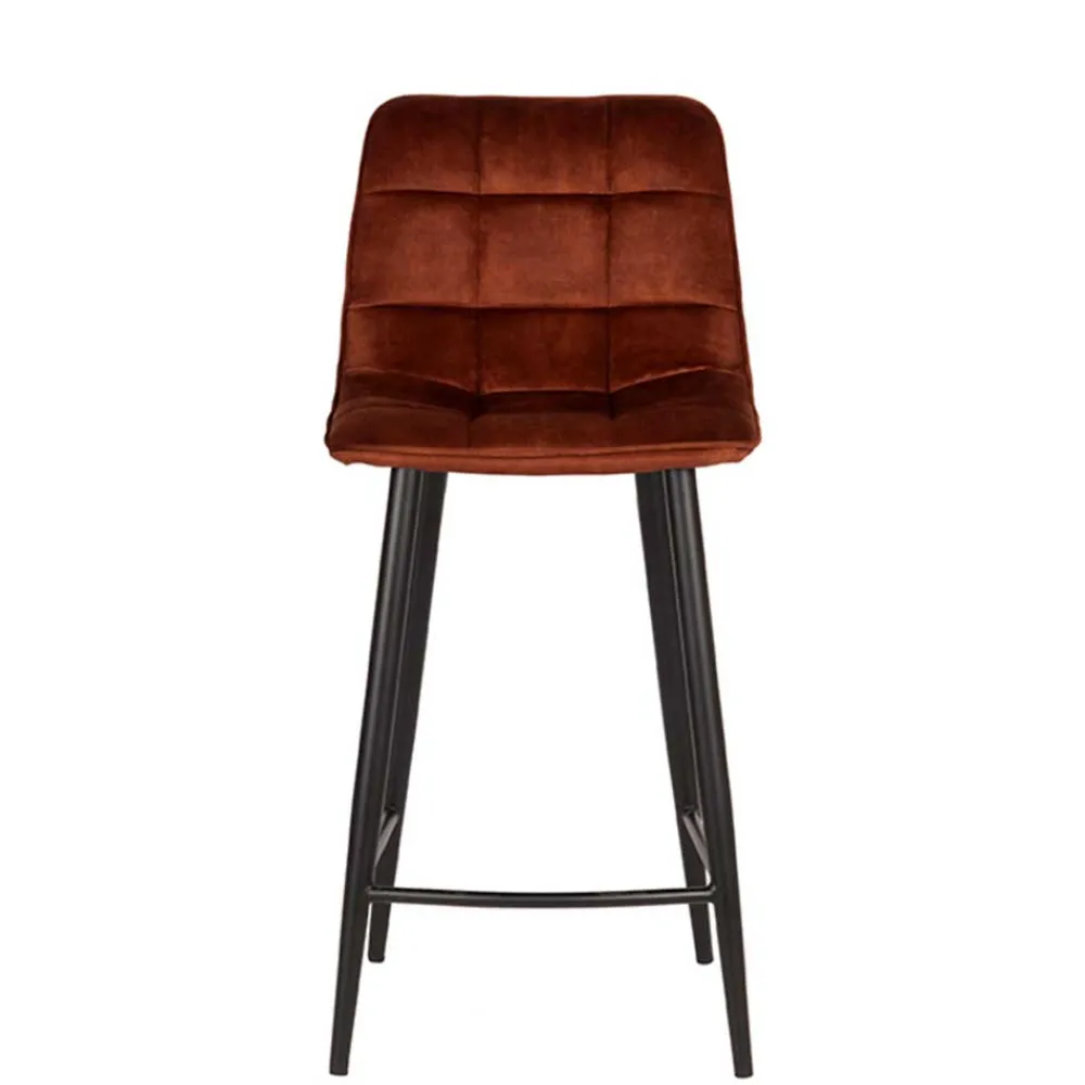 Wohnen Stühle|Barhocker*Barstühle in Rost Braun Velours - Susa (2er Set)