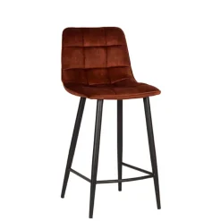 Wohnen Stühle|Barhocker*Barstühle in Rost Braun Velours - Susa (2er Set)