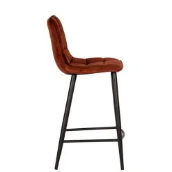 Wohnen Stühle|Barhocker*Barstühle in Rost Braun Velours - Susa (2er Set)