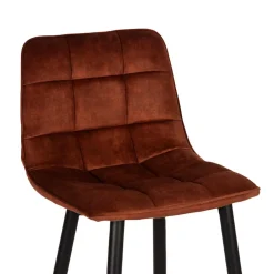 Wohnen Stühle|Barhocker*Barstühle in Rost Braun Velours - Susa (2er Set)