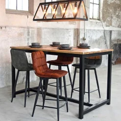 Wohnen Stühle|Barhocker*Barstühle in Rost Braun Velours - Susa (2er Set)