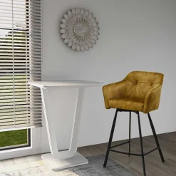 Wohnen Barstühle mit Armlehnen in Ocker Samt - Betria (2er Set)