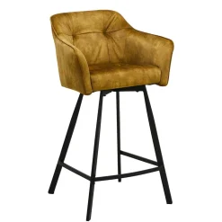 Wohnen Barstühle mit Armlehnen in Ocker Samt - Betria (2er Set)