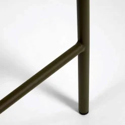 Wohnen Rattanmöbel*Barstuhl aus Geflecht in Dunkelgrün - Madias (4er Set)