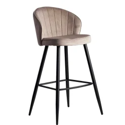 Wohnen Barstuhl aus Samt in Beige - Narcissan