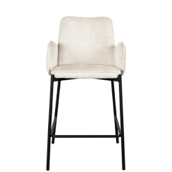 Wohnen Barstuhl aus Struktursamt Creme - Filler (2er Set)