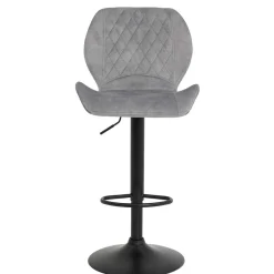 Wohnen Barhocker|Sessel & Hocker*Barstuhl aus Velours in Grau - Brooklyn (2er Set)