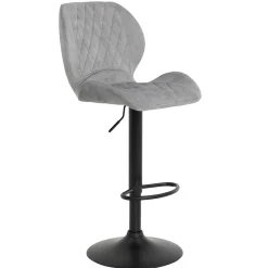 Wohnen Barhocker|Sessel & Hocker*Barstuhl aus Velours in Grau - Brooklyn (2er Set)