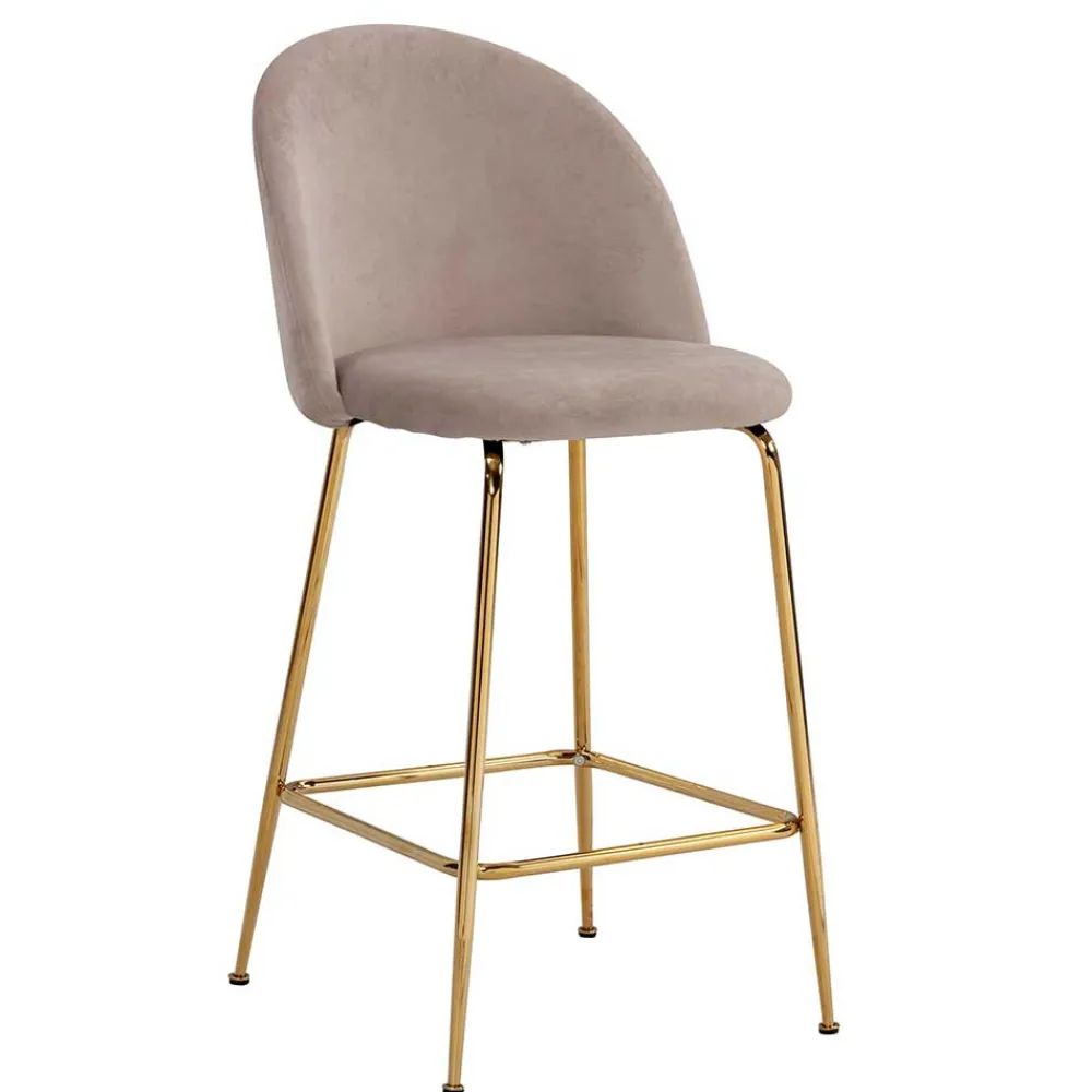 Wohnen Sessel & Hocker|Retro Möbel*Barstuhl in Beige und Gold - Furcios (2er Set)