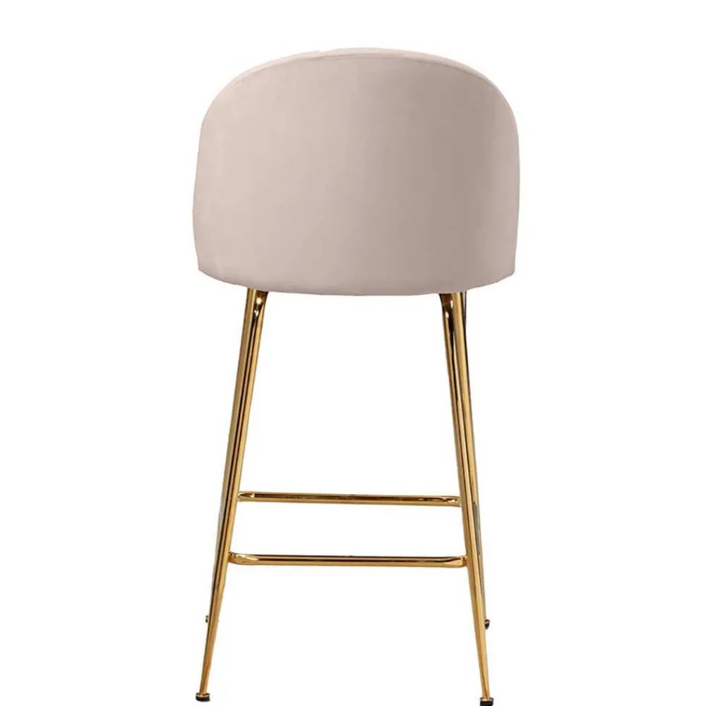 Wohnen Sessel & Hocker|Retro Möbel*Barstuhl in Beige und Gold - Furcios (2er Set)