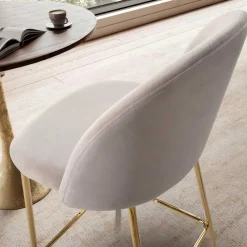 Wohnen Sessel & Hocker|Retro Möbel*Barstuhl in Beige und Gold - Furcios (2er Set)