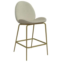 Wohnen Barstuhl in Creme mit Messing - Rucia