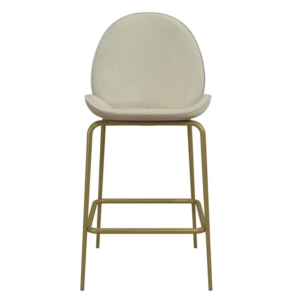 Wohnen Barstuhl in Creme mit Messing - Rucia