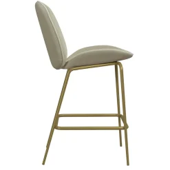 Wohnen Barstuhl in Creme mit Messing - Rucia